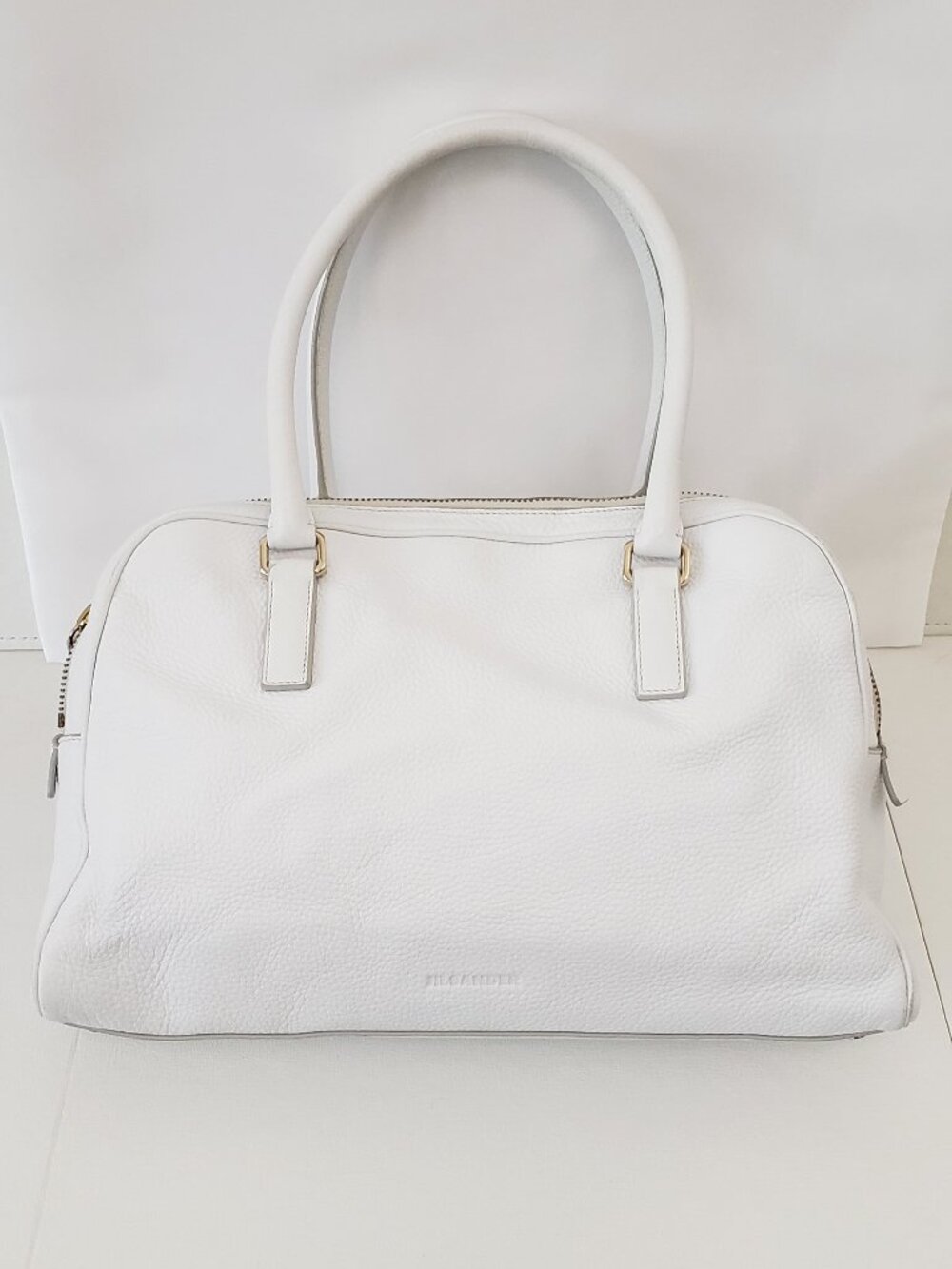Jil Sander Leather Three-Compartment Shoulder Satchel Bag Made in Italy